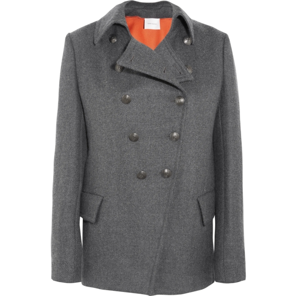 Pierre Balmain Grey Double Breasted Twill Coat 38 - Picture 4 of 14